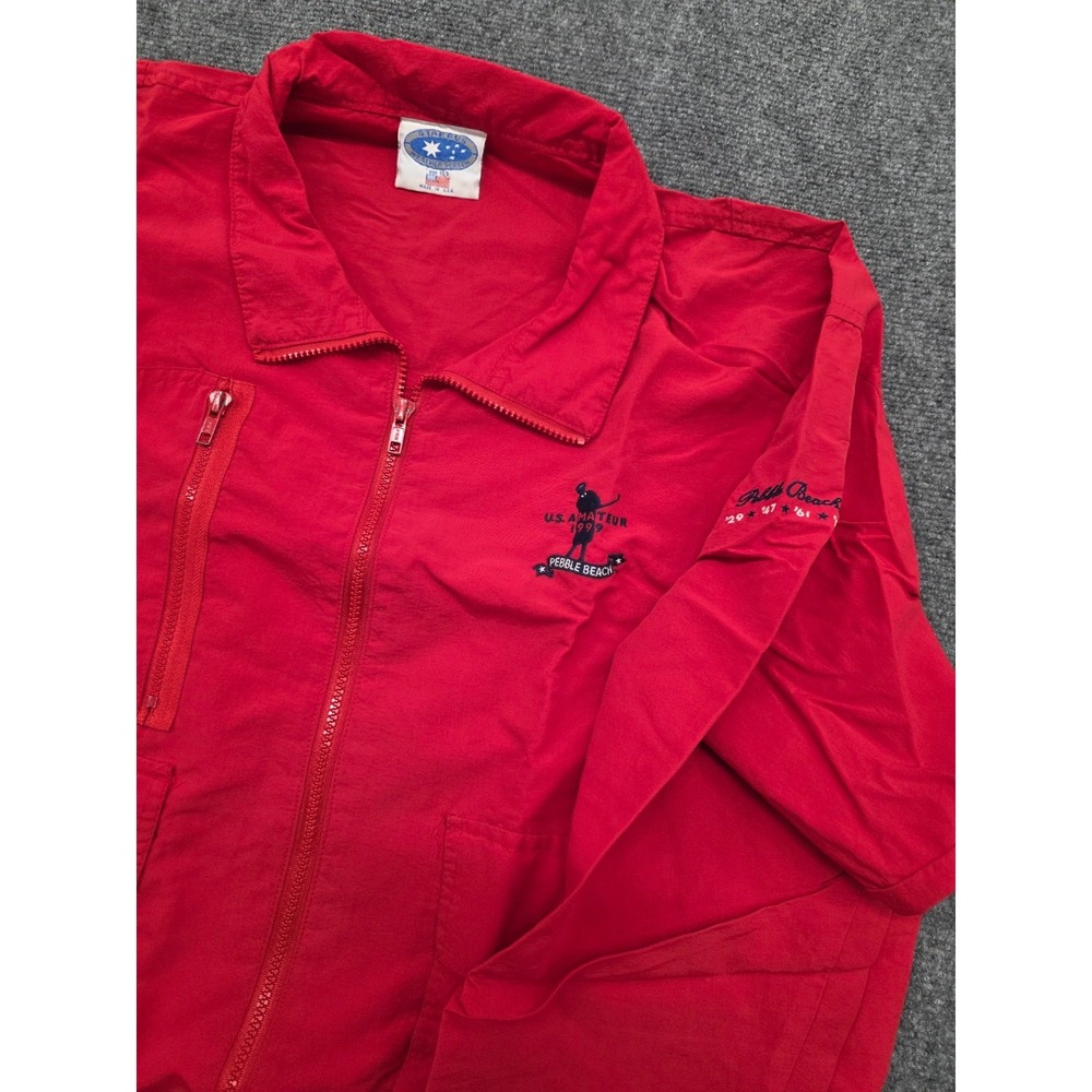 Vintage 1999 US Amateur Pebble Beach Zip Windbreaker Light Weight Jacket USA - L
